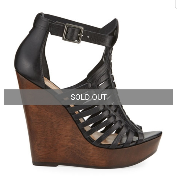 NWT Schutz Lalo Woven Leather Wedge Sandals - Picture 7 of 8